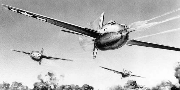 К концу войны почти у всех воюющих стран были проекты продвинутых ударных самолётов. В США мог войти пойти в серию А-42/В-42 с толкающим винтом, что серьёзно упрощало установку разнообразного пушечного вооружения