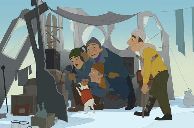 Умберто Нобиле, дирижабль, Северный полюс и собака в трейлере мультфильма «Титина»