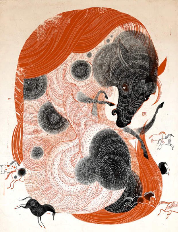 Лошади. Автор: Victo Ngai.