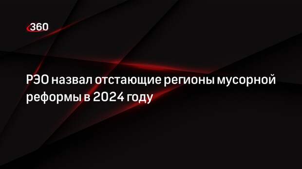 РЭО назвал отстающие регионы мусорной реформы в 2024 году