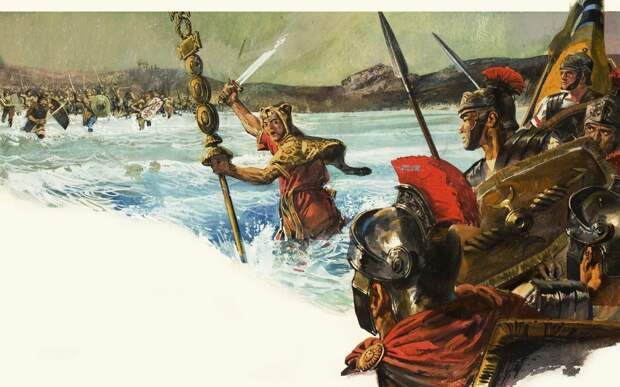 Поход римских легионеров в Британию. Картина современного художника