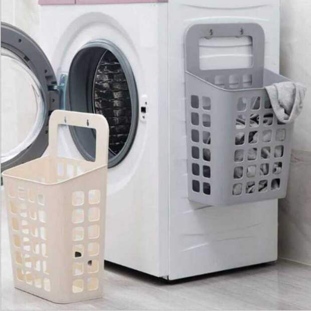 К стиральной машинке тоже можно прицепить корзинку. /Фото: ae01.alicdn.com