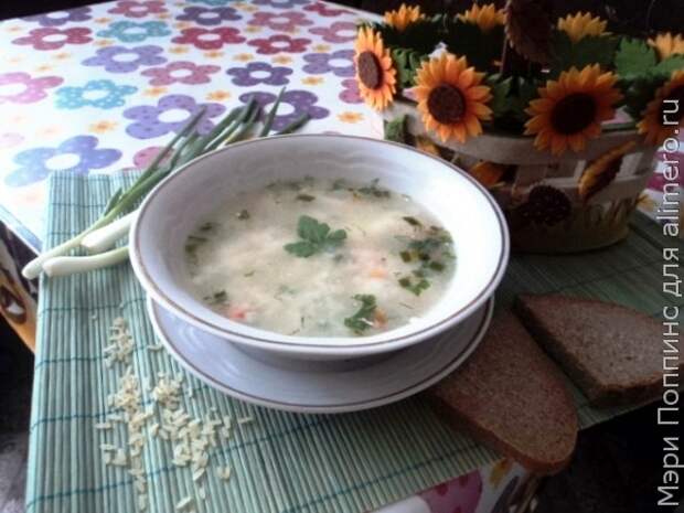 Рисовый суп с плавленными сырками Рисовый суп с плавленными сырками