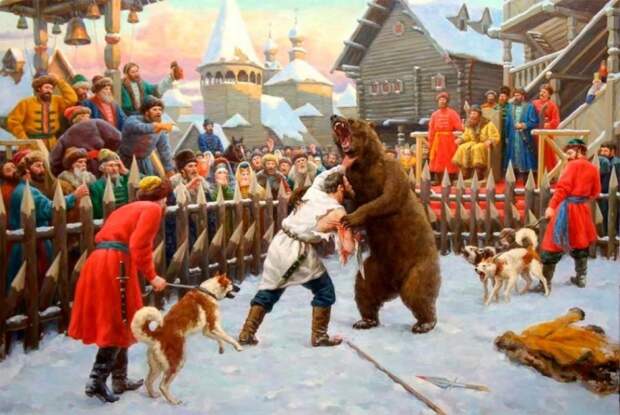 При Иване Грозном драться с медведем заставляли тех, кто прогневал царя. /Фото: yandex-images.naydex.net