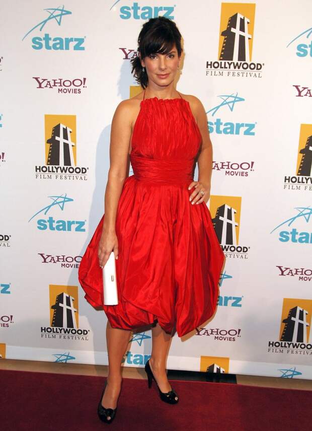 Sandra Bullock red dress