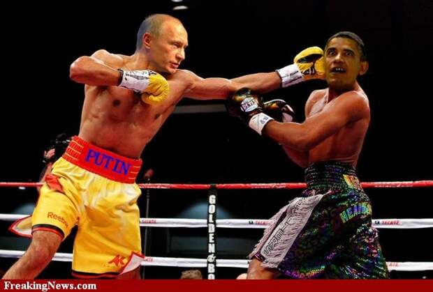 Забавные карикатуры на Путина и Обаму :: BlogRider.ru