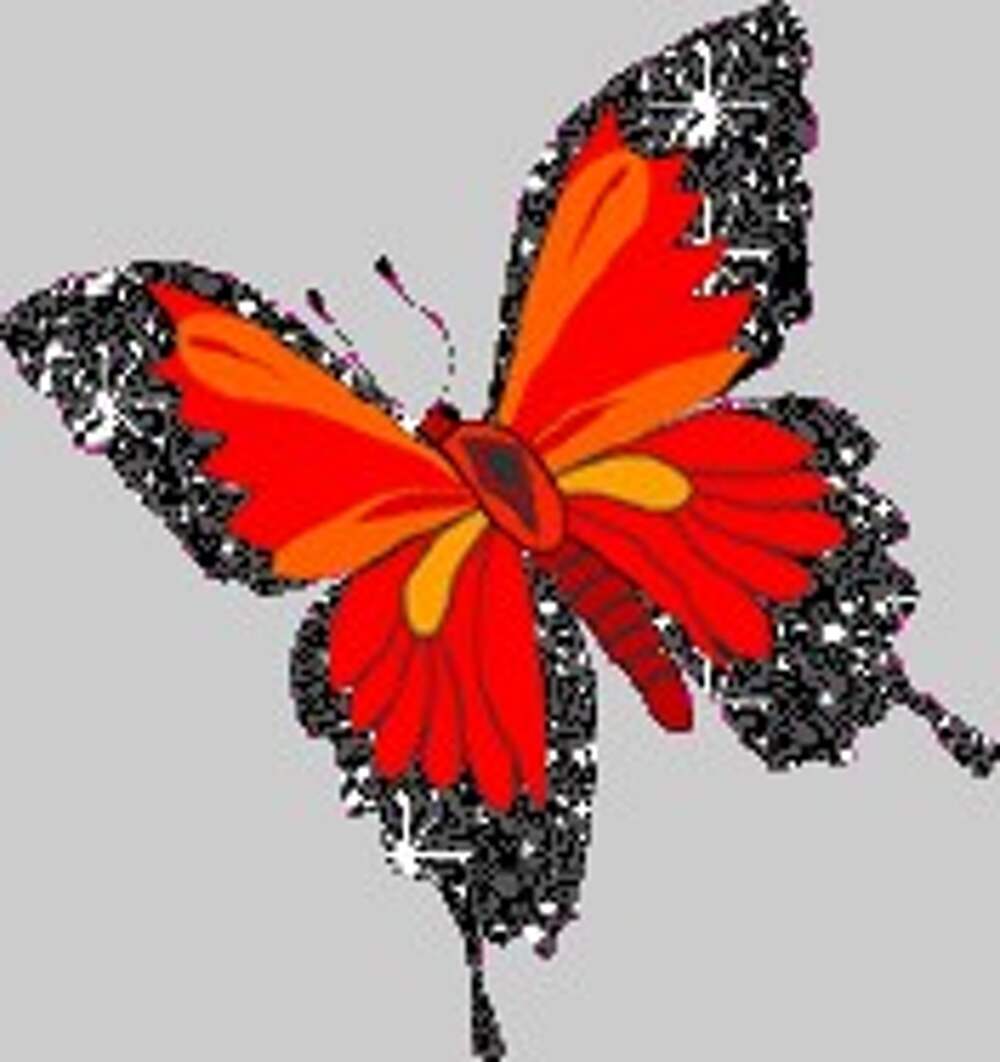 Сверкающие бабочки на прозрачном фоне
