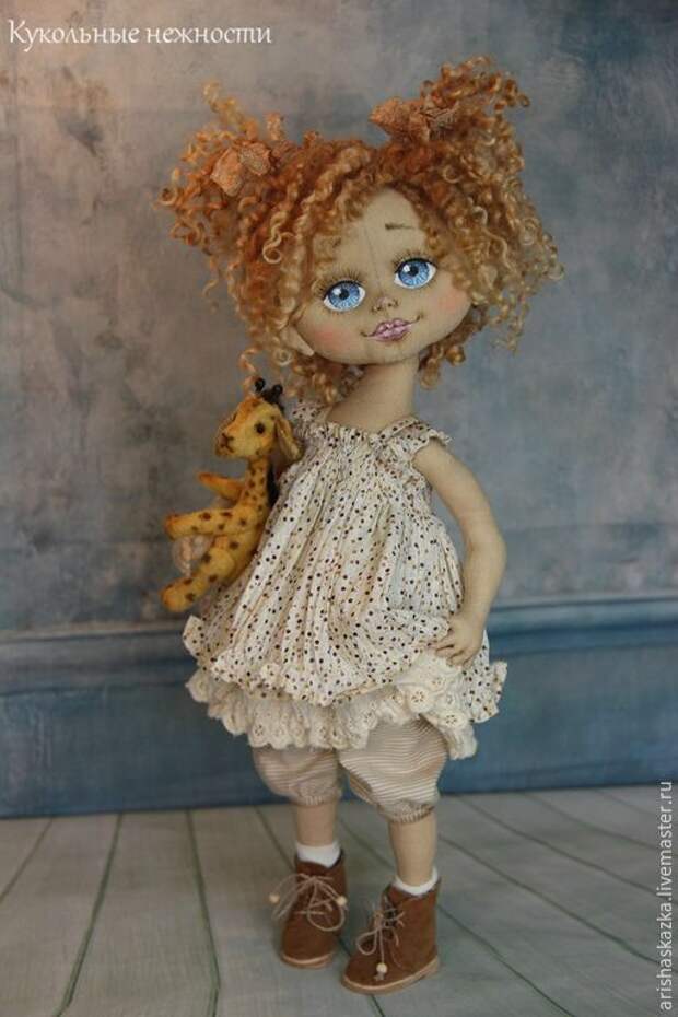 Купить Софи . Игра в сафари .Кукла авторская текстильная Кукла ручной работы - бежевый, белый: 