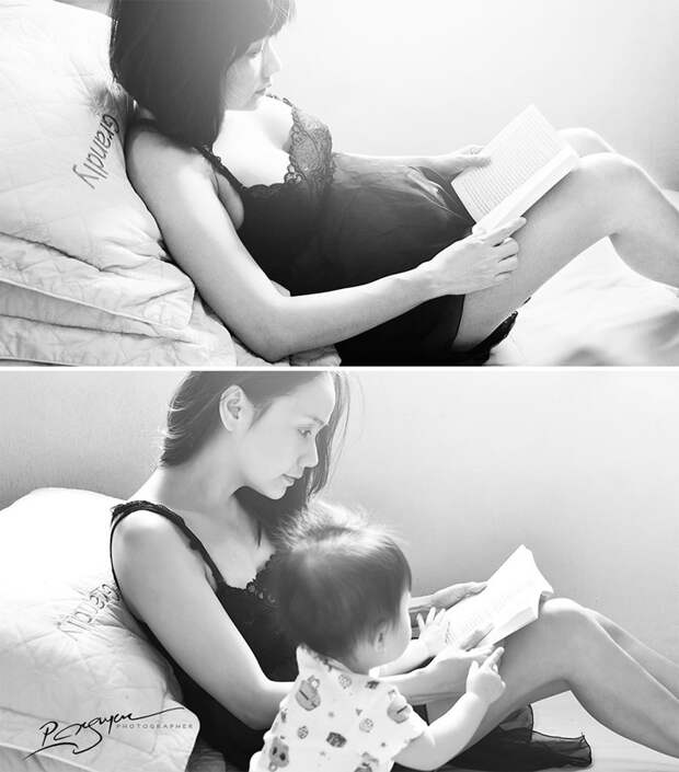 4. "Матери часто читают книги и включают музыку своим еще не рожденным детям" женщина, маты, фото