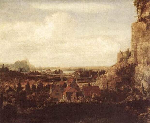 A River Valley with a Group of Houses, 1625 - Геркулес Сегерс