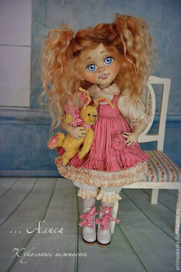 Купить Маленькая Алиса ( в лиловом ) . Кукла авторская . - розовый, лиловый: 