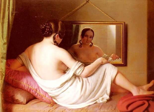 Женщина перед зеркалом. Автор: Антон Эйнсль.