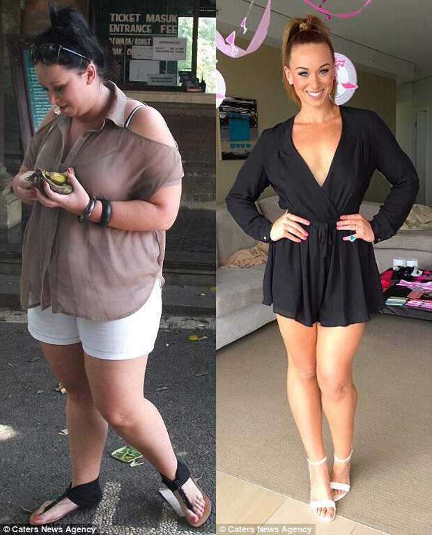Чудо-трансформация: 120 кг слева и 65 кг справа до и после, ожирение, похудение