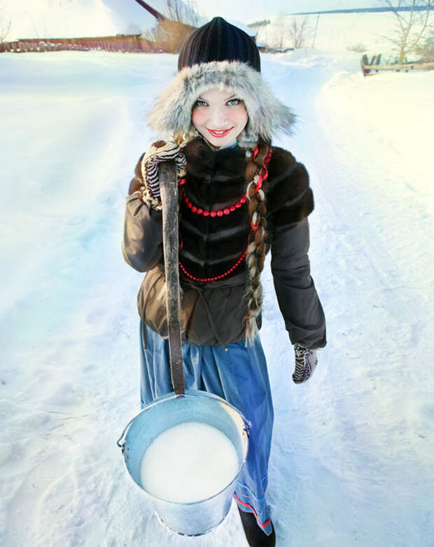 Настоящая славянская красота в зимних фотографиях российского фотографа девушки, красота, фотограф