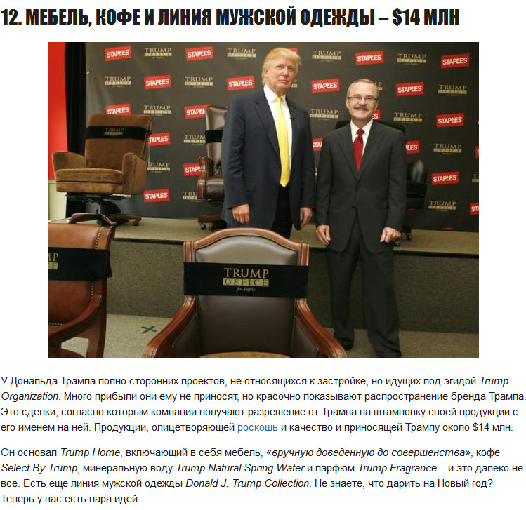 15 самых дорогих приобретений Дональда Трампа