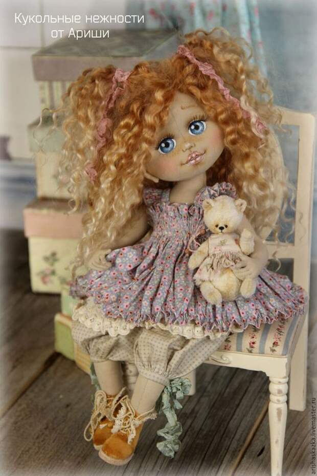 Купить Лолита . Кукла авторская текстильная  artdoll - кремовый, розовый, белый, шебби, бохо: 