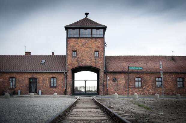 The entrance to Auschwitz.