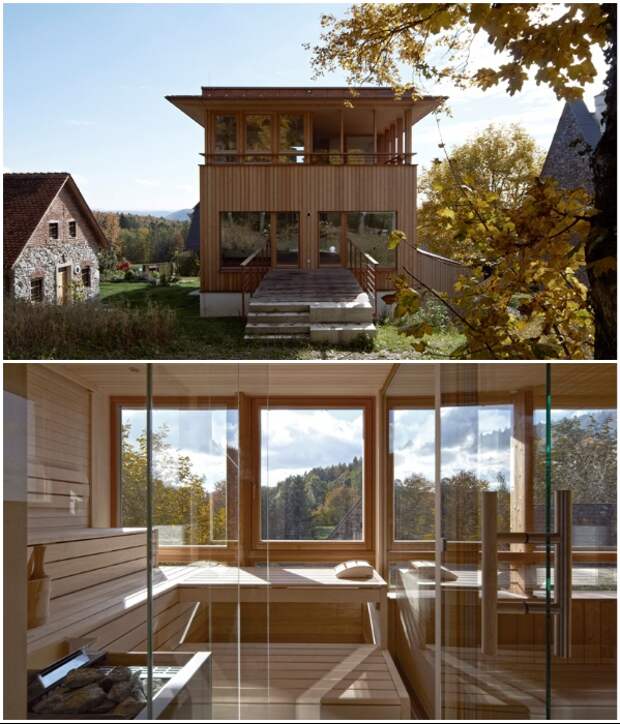 В новой части дома создали зоны отдыха и сауну (Грац, Австрия). | Фото: etoday.ru.