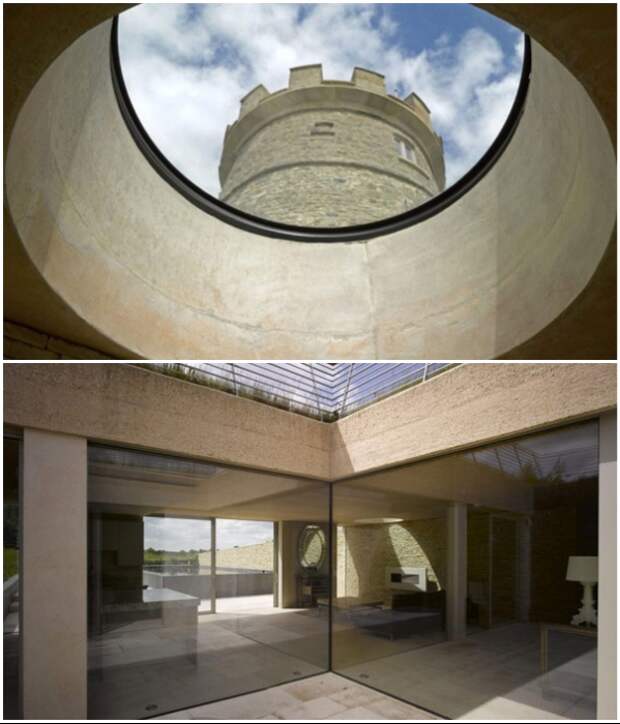 Стеклянные стены и огромные окна-иллюминаторы обеспечивают подземное пространство светом («Round Tower», Великобритания). | Фото: asaratov.livejournal.com.