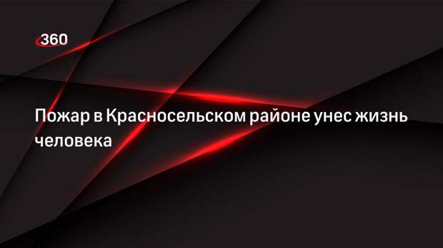 Пожар в Красносельском районе унес жизнь человека