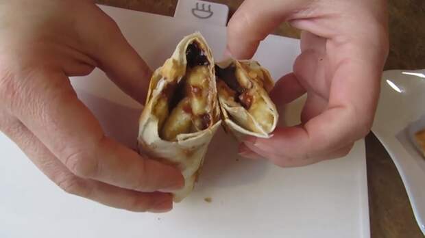 Бананы с шоколадом в лаваше Завтрак, Вкусно, Бананы в лаваше, Другая кухня, Рецепт, Видео рецепт, Длиннопост, Готовим дома, Еда, Видео