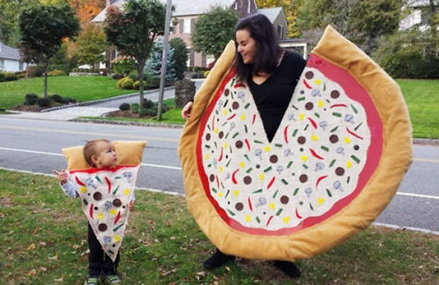 Mommy Pizza Pie And Baby Slice Costume