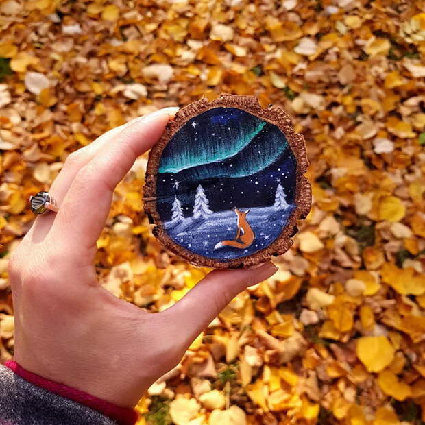 Рисунки на деревянных спилах Forest Design