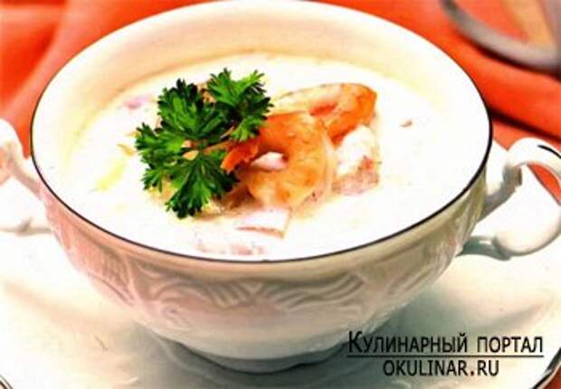 Сырный суп с креветками