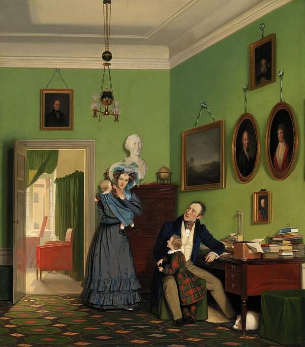 Копенгаген (СМК) Датская национальная галерея - Wilhelm Bendz (1804-28) - The Waagepetersen Family. (1830)