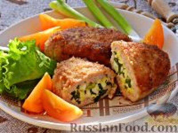 Фото к рецепту: Зразы с яйцом и зеленым луком