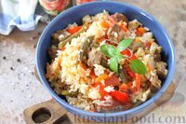 Фото к рецепту: Рис с мясом и овощами