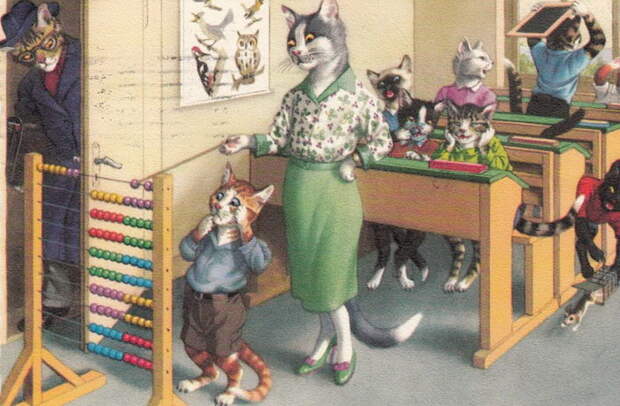 Очеловеченные кошки: иллюстрации Alfred Mainzer