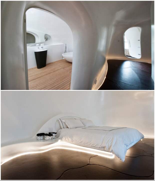 Оригинальный дизайн спальни и ванной комнаты в бывшем промышленном складе (Сидней, Австралия). | Фото: happymodern.ru. 