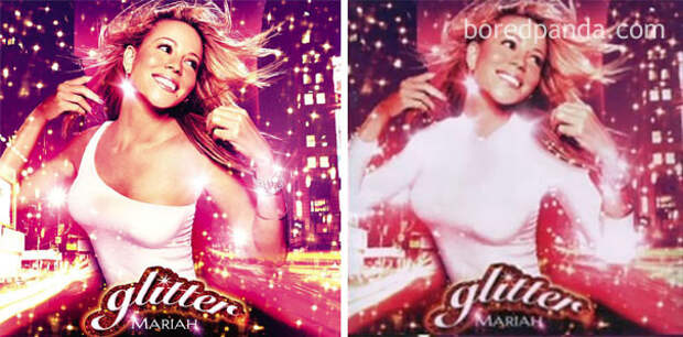 Мэрайя Кери, альбом Glitter ближний восток, забавно, закрасить лишнее, постеры, реклама, саудовская аравия, скромность, цензура