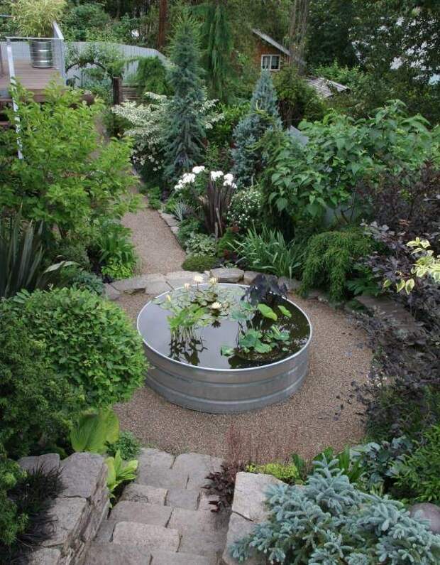 Ландшафтные идеи - мини пруд в саду