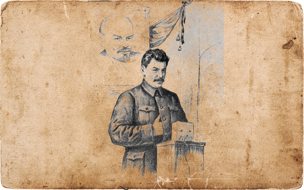 Репродукция рисунка "Выступление И.В. Сталина на II Всесоюзном съезде Советов, после смерти Владимира Ильича". С рисунка пером художника П.В. Васильева. Коллаж © L!FE Фото: © РИА Новости