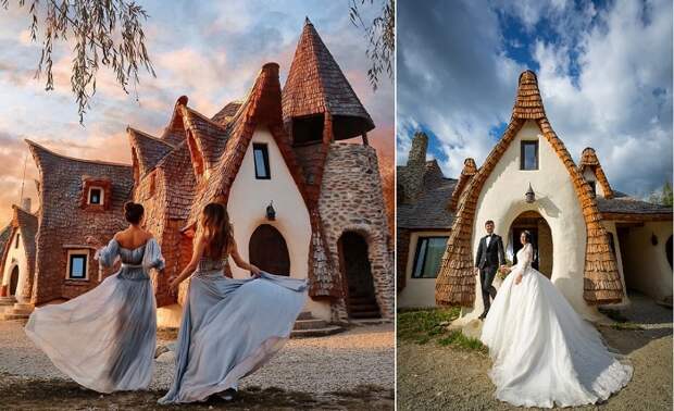 На территории сказочного замка проходят запоминающиеся свадебные церемонии и экскурсии (Castelul de Lut Valea Zenelor, Румыния).