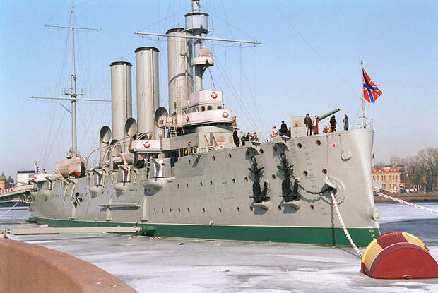 Крейсер "Аврора" в Санкт-Петербурге, 2000 год 