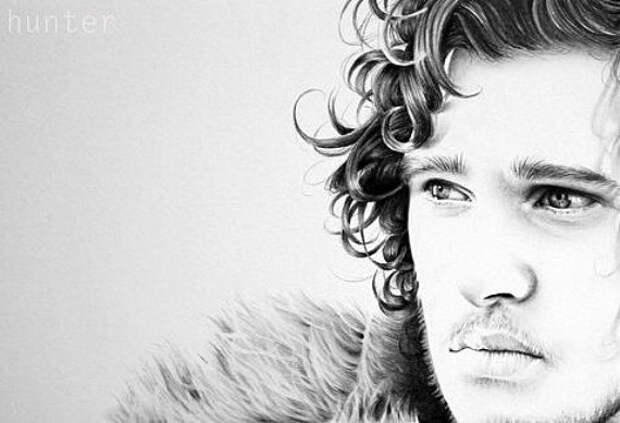 Kit Harington als Jon Snow Bleistift (570x389, 99Kb)