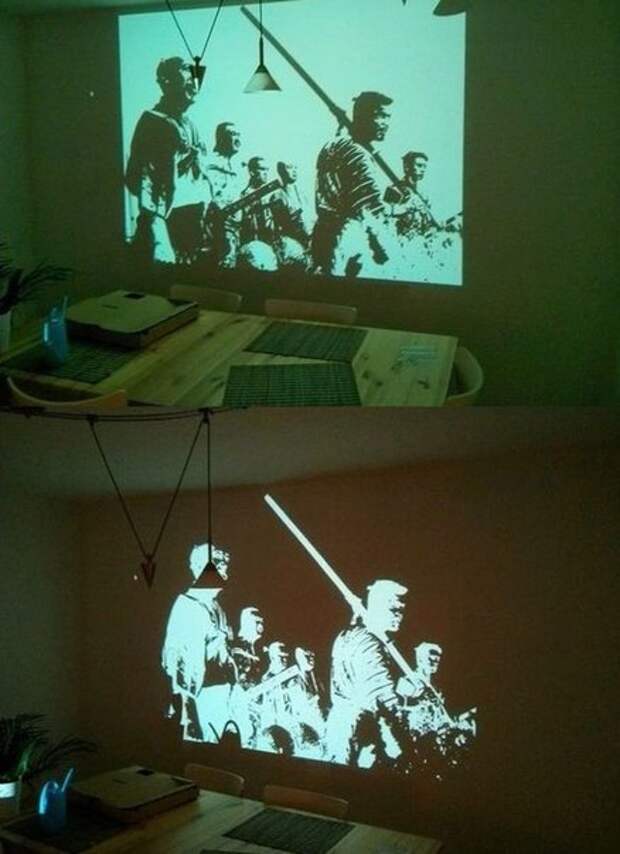 Креативный способ нарисовать картину на стене