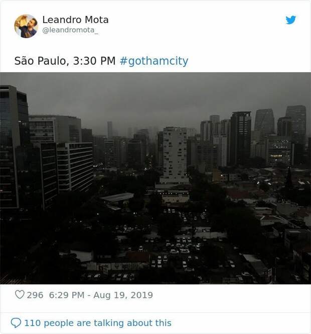 Тьма над Сан-Паулу напугала бразильцев бразилия, пожары в амазонии, природная катастрофа, сан-паулу, тьма в городе, факты, фотографии, фотофакты