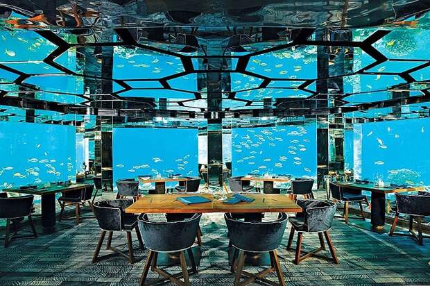 Подводный морской ресторан, который является частью курорта Anantara на Мальдивах. | Фото: ru.smarthomemaking.com.