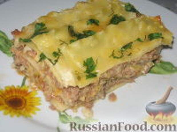 Фото к рецепту: Мясная лазанья с кабачком