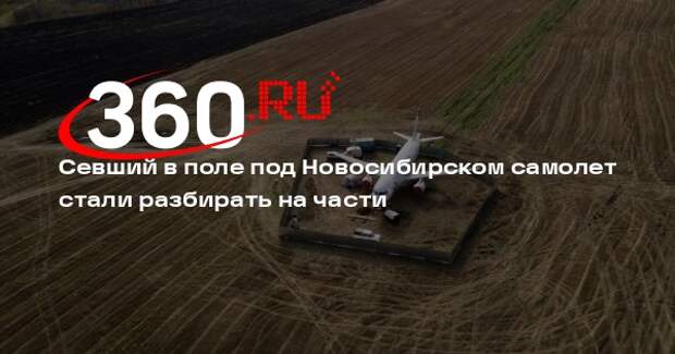 Shot: под Новосибирском стали разбирать севший в поле борт «Уральских авиалиний»