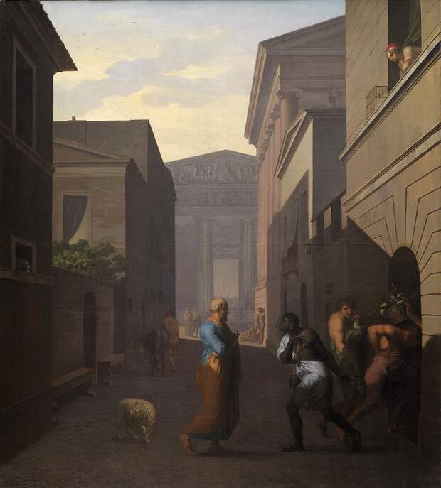 Копенгаген (СМК) Датская национальная галерея - Nicolai Abildgaard (1743-1809) - Simo and his former slave Sosia. (1803)