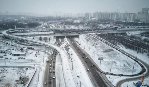 Строительство развязки на Волоколамском шоссе. Фото АГН "Москва"
