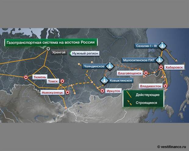 Газотранспортная система россии карта