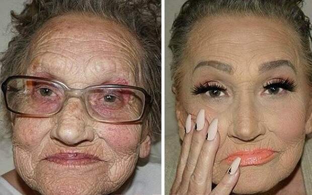 80-летняя бабушка попросила внучку сделать ей макияж и проснулась знаменитой