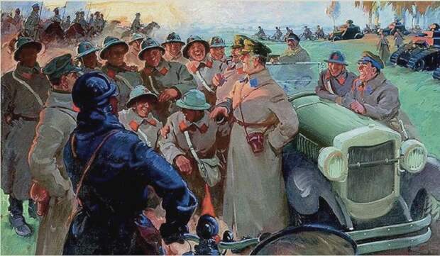К.Е. Ворошилов на маневрах. (1932 год). Автор: Василий Сварог. К.Е. Ворошилов на маневрах. (1932 год). Автор: Василий Сварог.