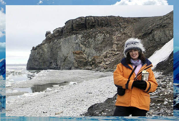 Дженнифер Нивен — автор книги «Ада Блэкджек: подлинная история выжившей в Арктике». Фото писательницы сделано на мысе Уэринг, восточной оконечности о. Врангеля.